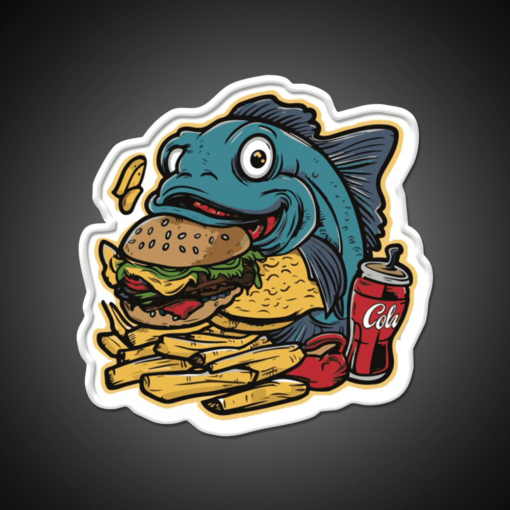 Fish On A Fast Food Diet Fast Food Led Neon Sign For Burger Place Rgb Color - Shineneon