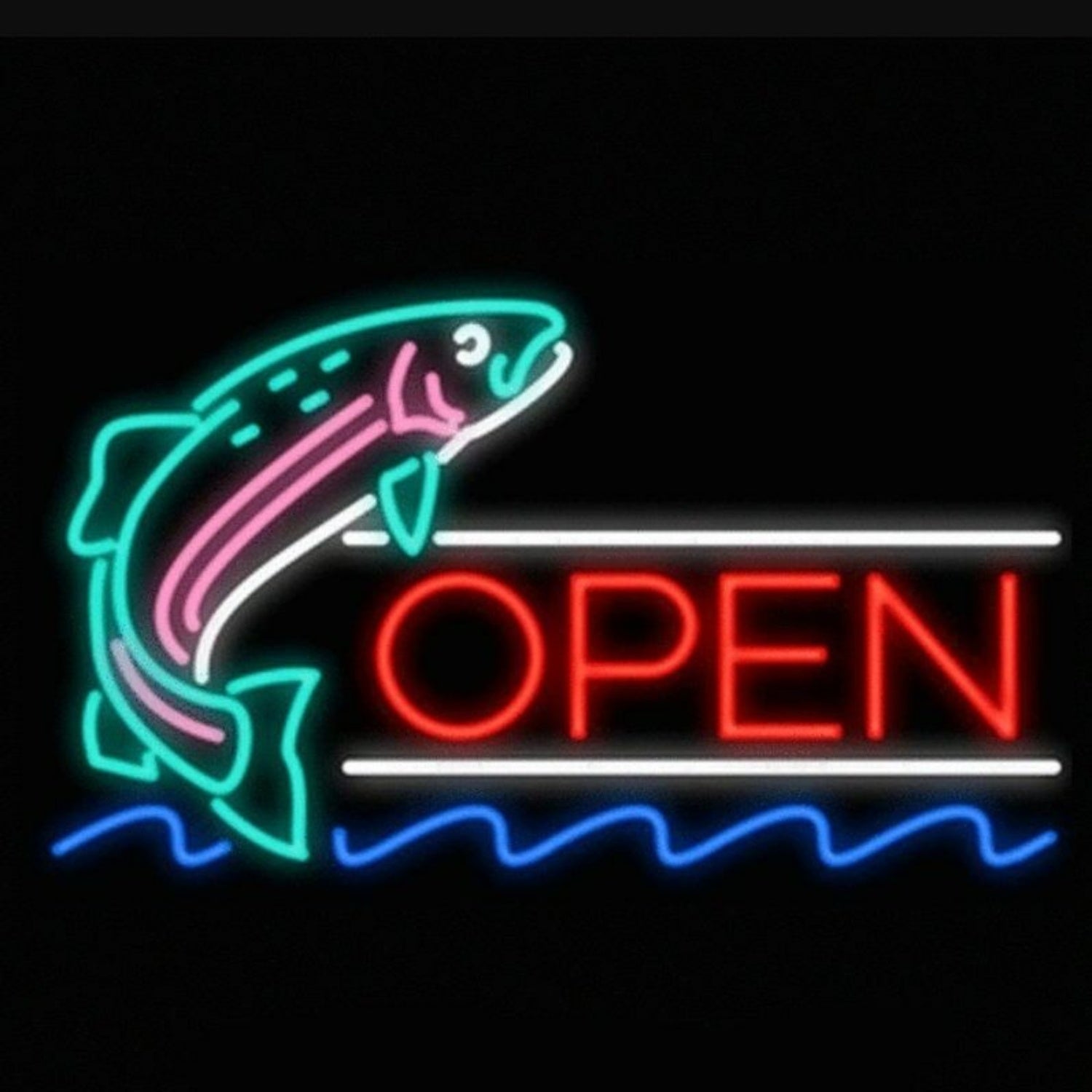 Fish Open Led Neon Sign For Restaurants And Seafood Lovers | Shineneon