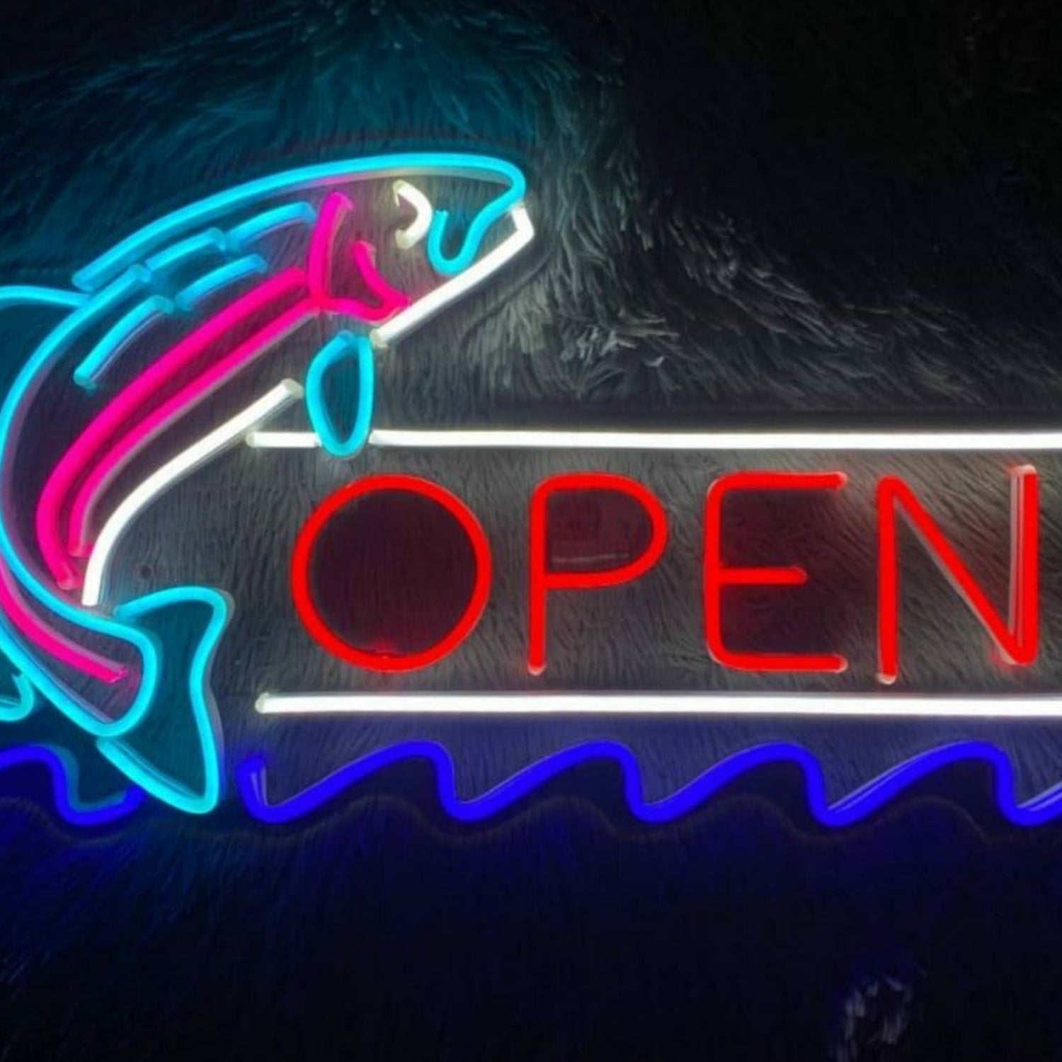 Fish Open Led Neon Sign For Restaurants And Seafood Lovers | Shineneon