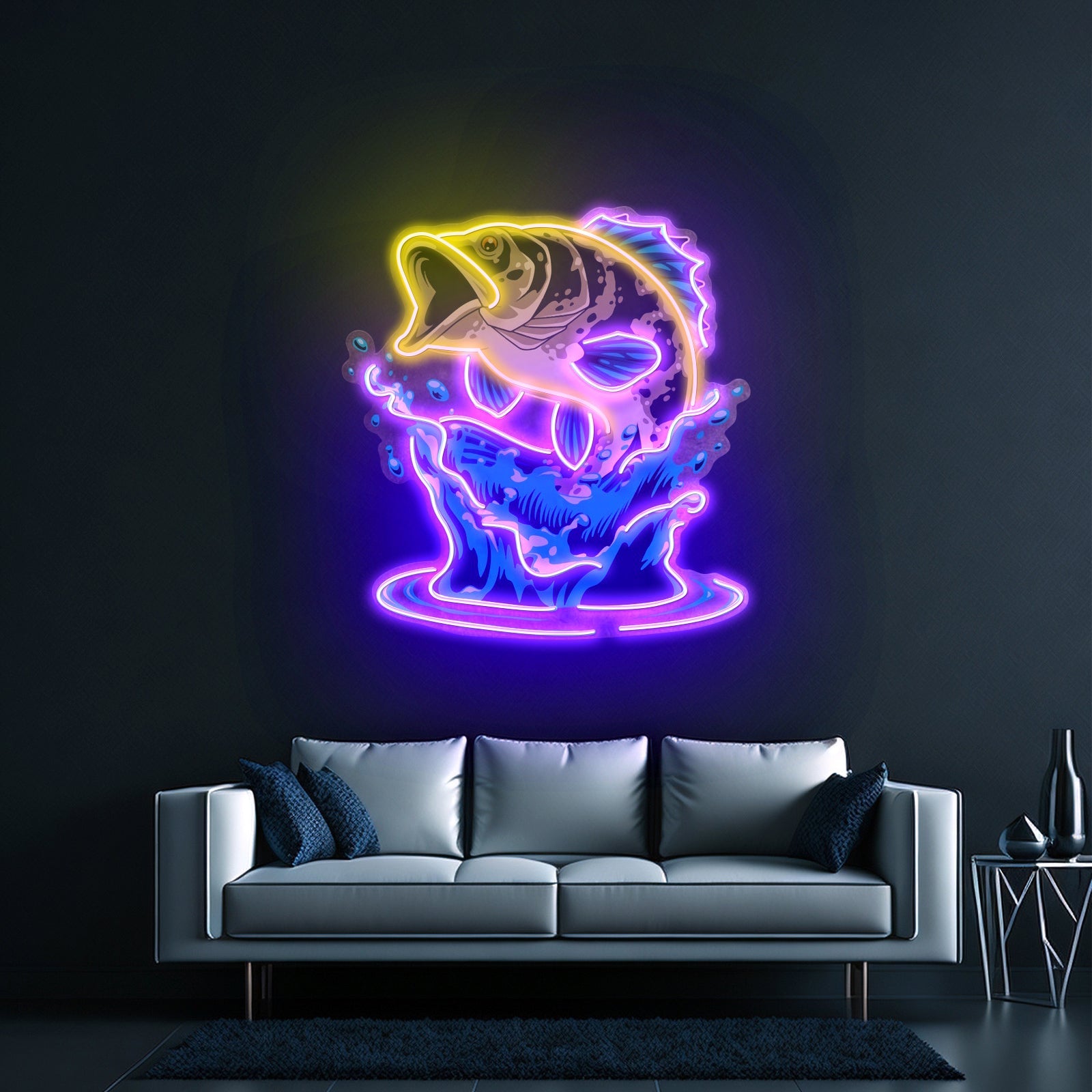 Fish Relax With Water Led Neon Sign Light Custom Led Signs - Shineneon