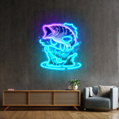 Fish Relax With Water Led Neon Sign Light Custom Led Signs