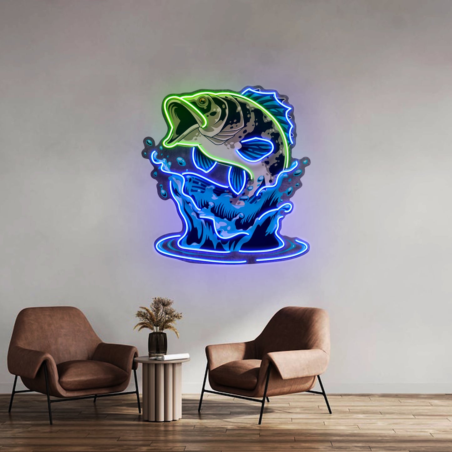 Fish Relax With Water Led Neon Sign Light Custom Led Signs