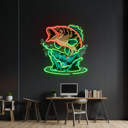 Fish Relax With Water Led Neon Sign Light Custom Led Signs