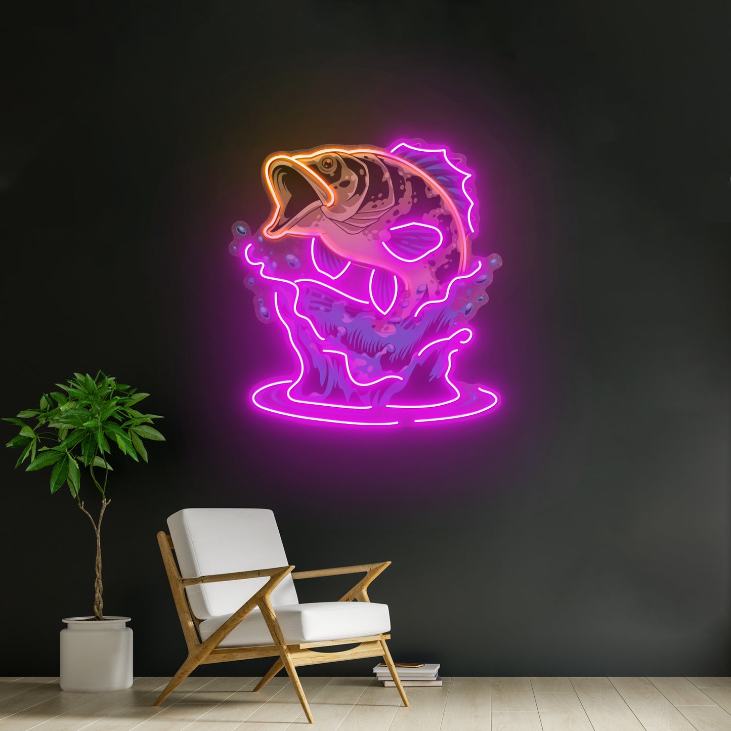 Fish Relax With Water Led Neon Sign Light Custom Led Signs