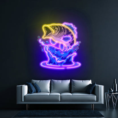 Fish Relax With Water Led Neon Sign Light Custom Led Signs