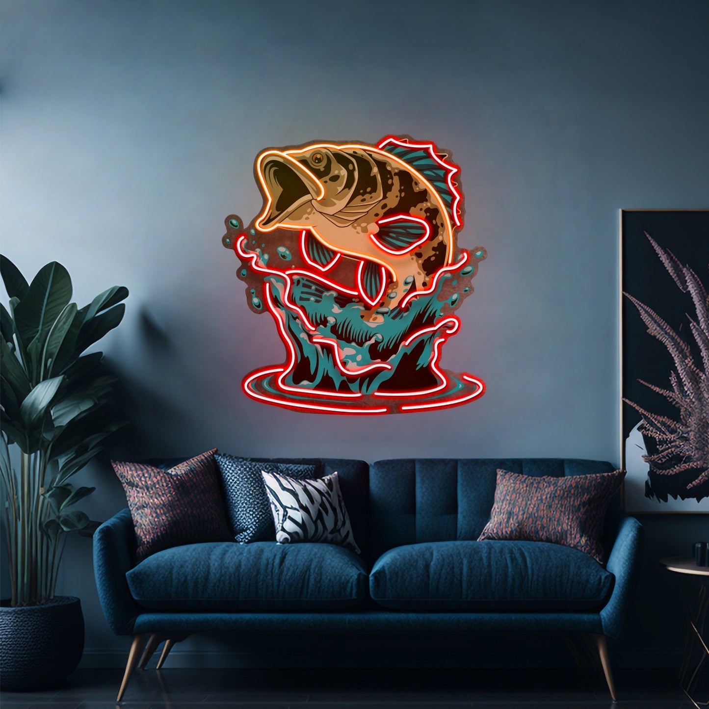 Fish Relax With Water Led Neon Sign Light Custom Led Signs