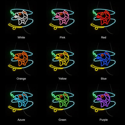 Fish Silhouette Wall LED Neon Sign color grid