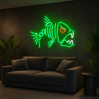 Fish Skeleton Man Cave LED Neon Sign high-converting product image
