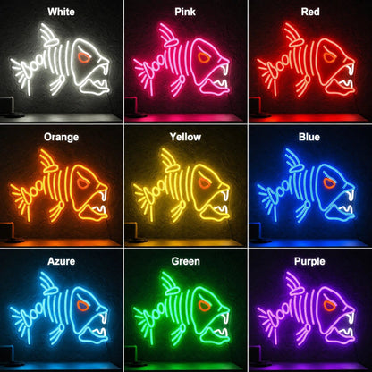 Fish Skeleton Man Cave LED Neon Sign - Shineneon