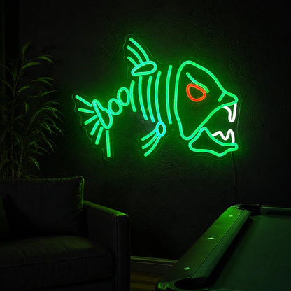 Fish Skeleton Man Cave LED Neon Sign - Shineneon
