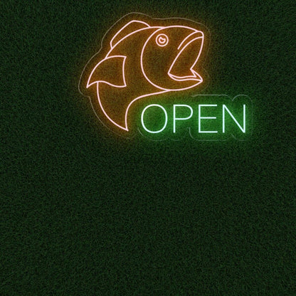 Fish Store Blue Fish Green Open Led Neon Sign For Window Decoration | Shineneon