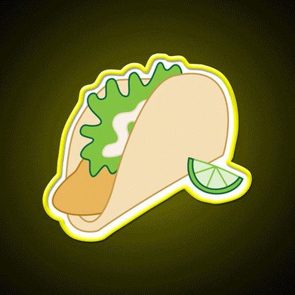 Fish Taco Led Neon Sign Mexican Food Sign Rgb Color - Custom LED neon sign front view