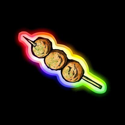 Fishball Snack Food Led Neon Sign Rgb Color - LED neon sign close-up detail