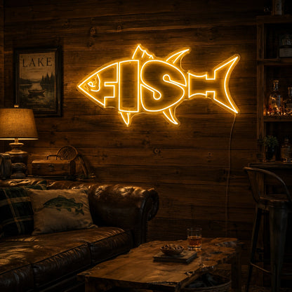 Fishbone Neon Sign LED Neon Sign real lifestyle scene