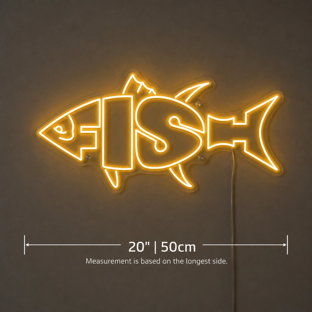 Fishbone Neon Sign LED Neon Sign size image