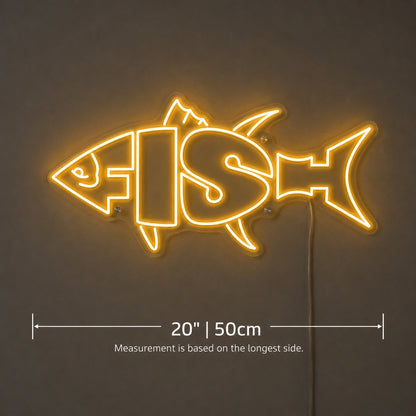 Fishbone Neon Sign LED Neon Sign size image