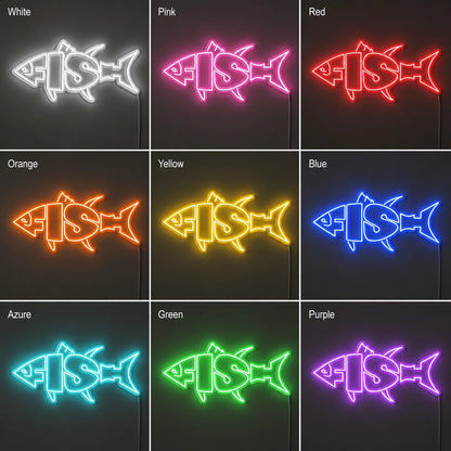 Fishbone Neon Sign LED Neon Sign color grid