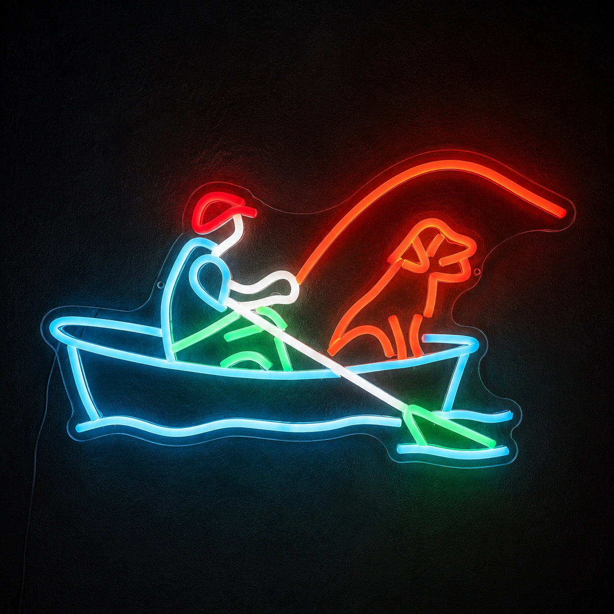 Fisherman Boat Dog LED Neon Sign main product image
