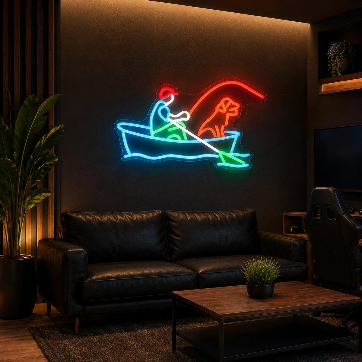 Fisherman Boat Dog LED Neon Sign - Shineneon