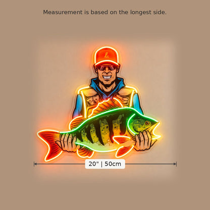 Fisherman Holding Fish LED Neon Sign - Shineneon