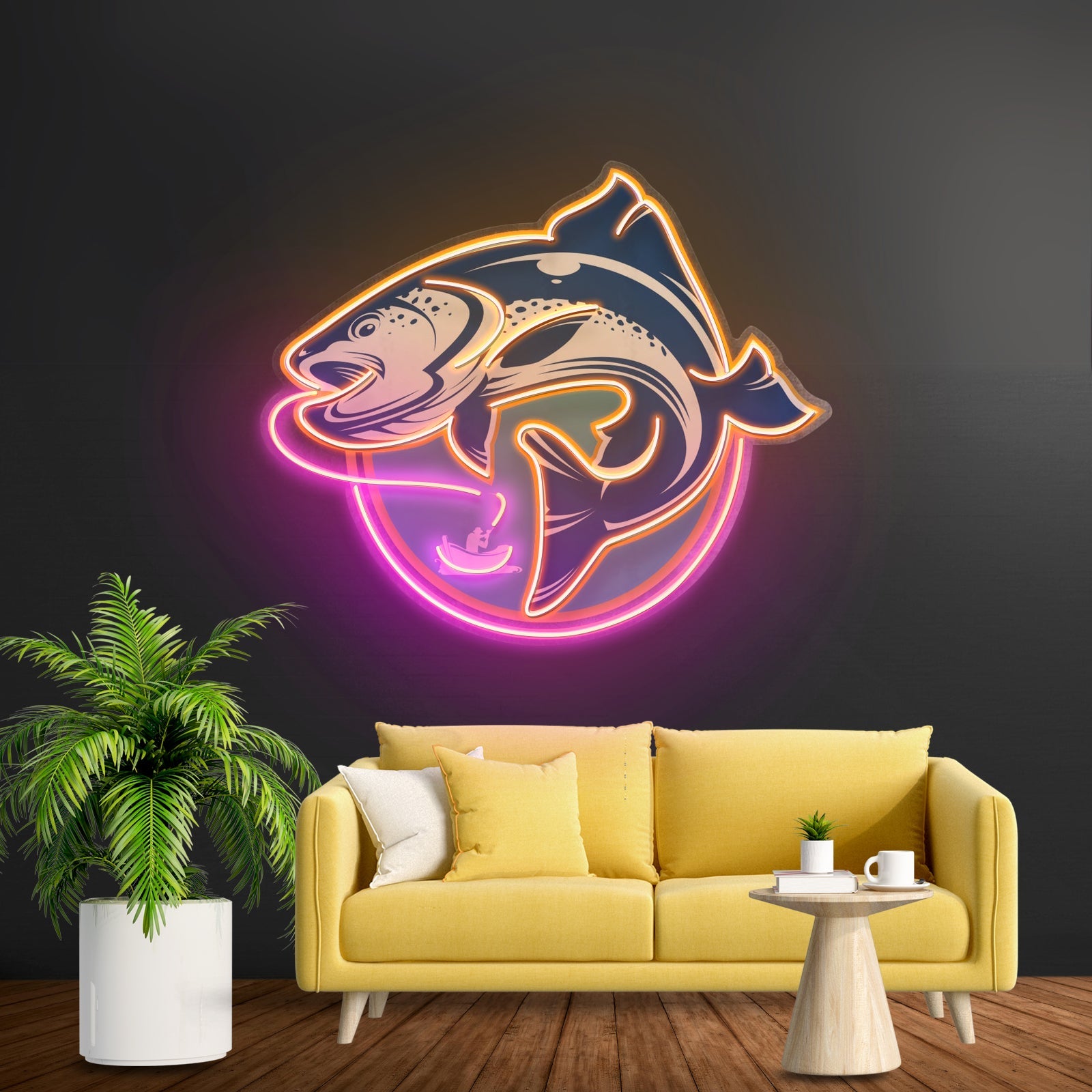 Fishermen Catch Fish Led Neon Sign Light Custom Led Signs - Shineneon