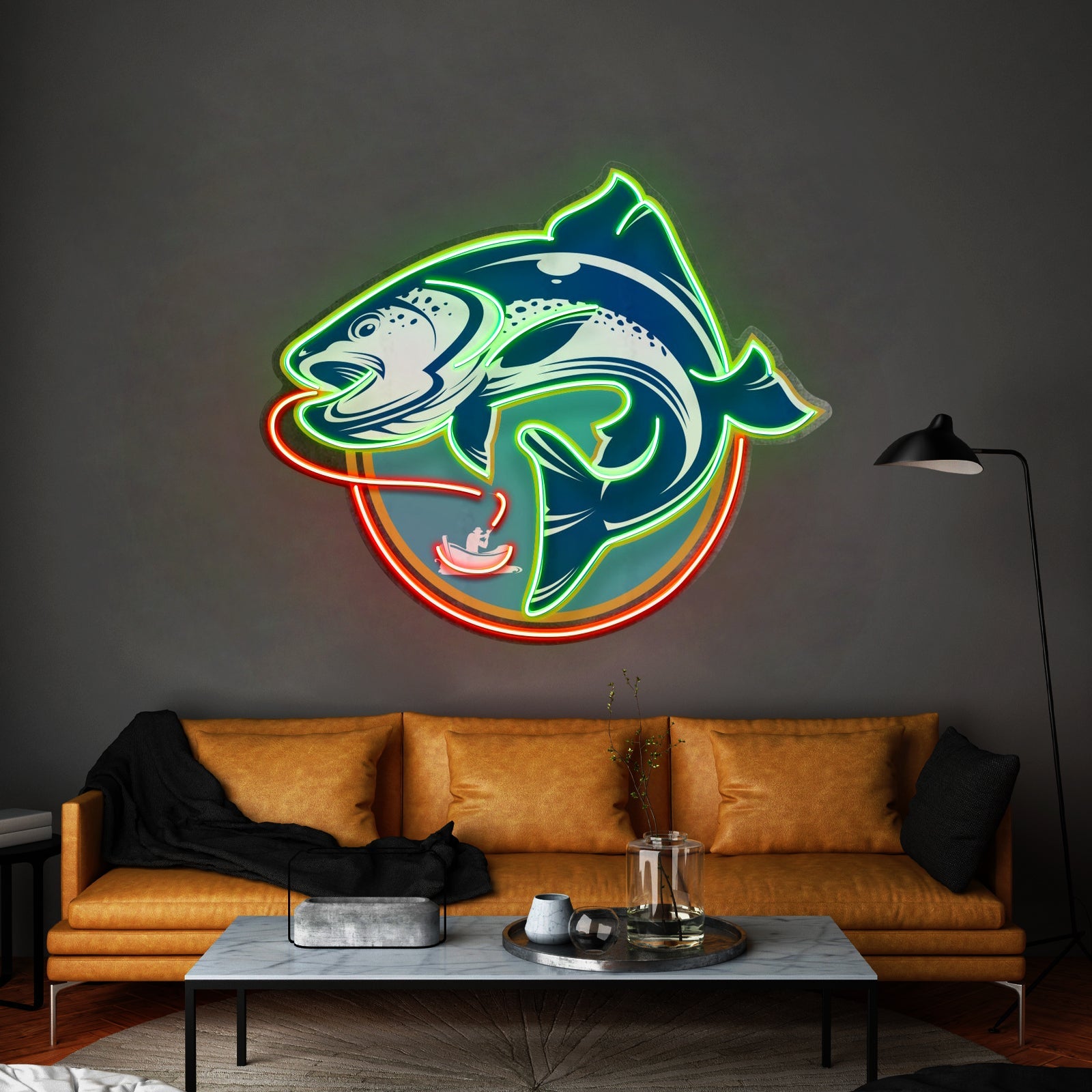 Fishermen Catch Fish Led Neon Sign Light Custom Led Signs - Shineneon