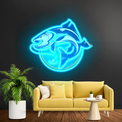 Fishermen Catch Fish Led Neon Sign Light Custom Led Signs