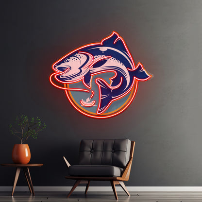 Fishermen Catch Fish Led Neon Sign Light Custom Led Signs