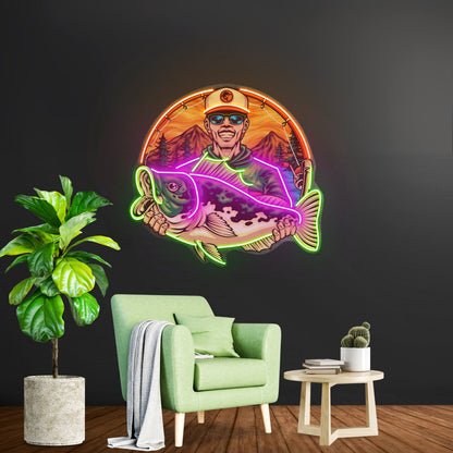 Fishermen Caught Big Fish Led Neon Sign Light Custom Led Signs - Shineneon