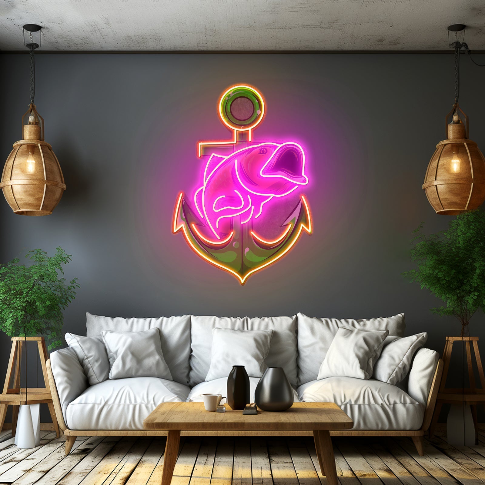 Fishing Anchor Led Neon Sign Light Custom Led Signs - Shineneon