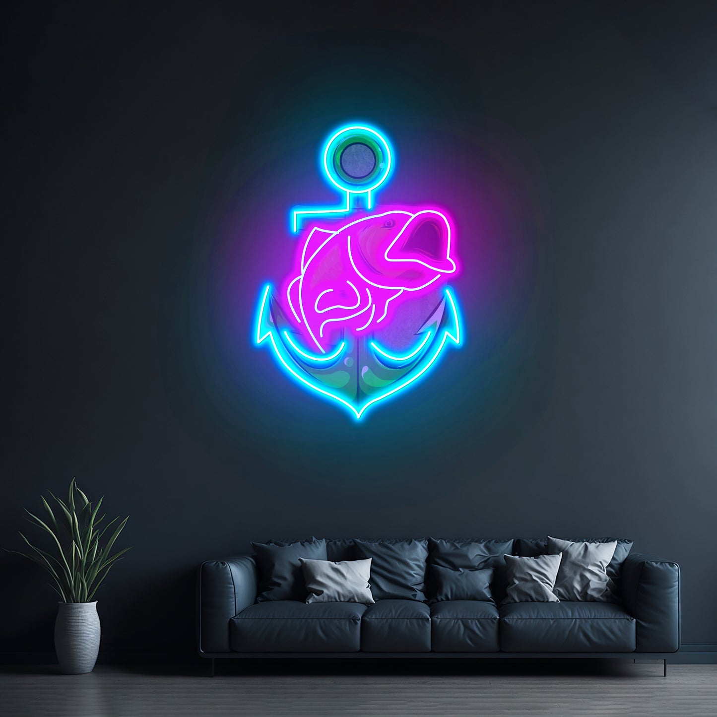 Fishing Anchor Led Neon Sign Light Custom Led Signs