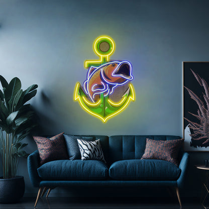 Fishing Anchor Led Neon Sign Light Custom Led Signs