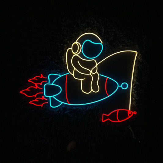 Fishing Astronaut Neon Sign