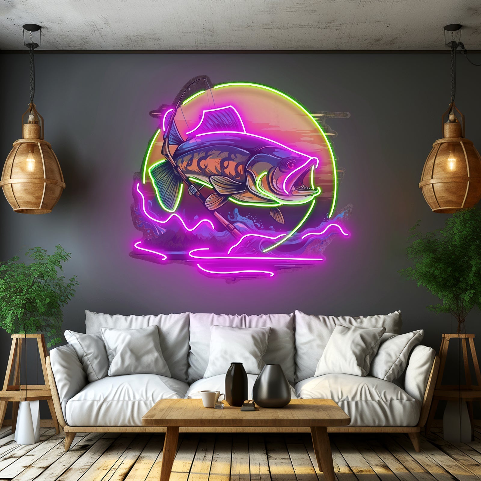 Fishing Cartoon Led Neon Sign Light Custom Led Signs - Shineneon