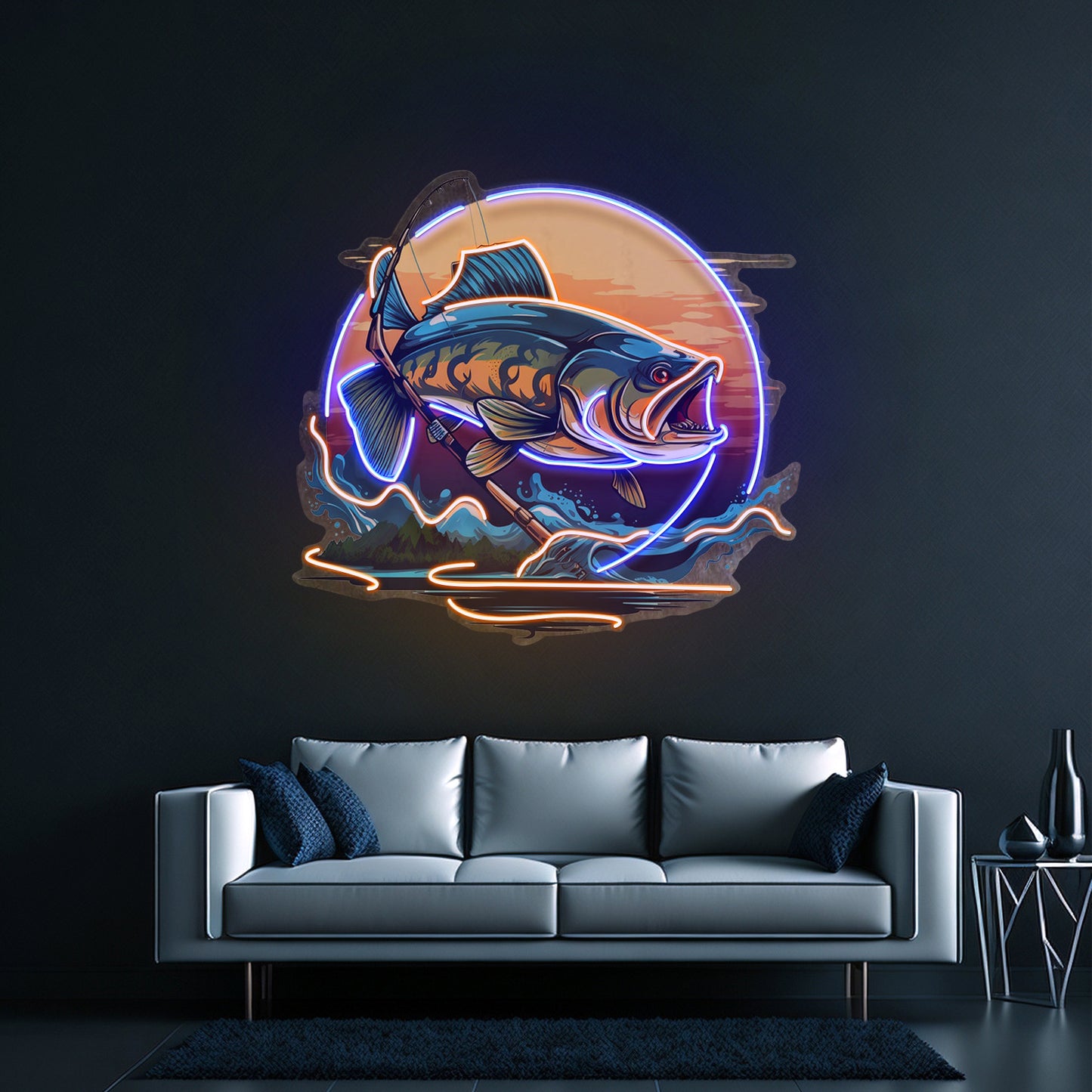 Fishing Cartoon Led Neon Sign Light Custom Led Signs