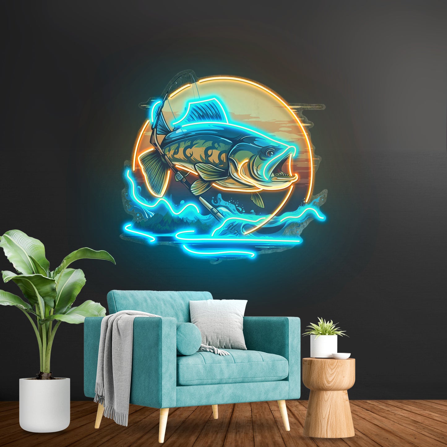 Fishing Cartoon Led Neon Sign Light Custom Led Signs