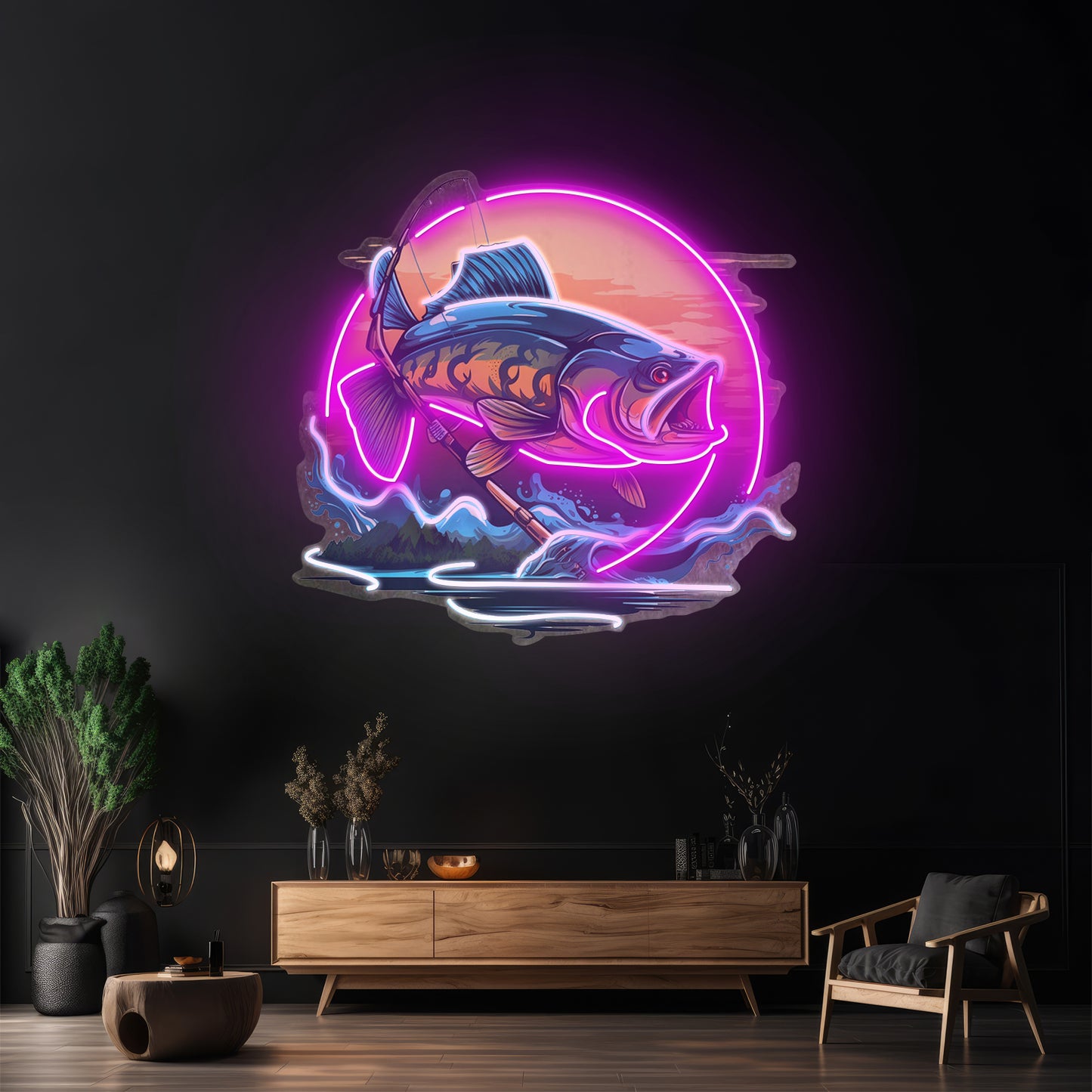 Fishing Cartoon Led Neon Sign Light Custom Led Signs