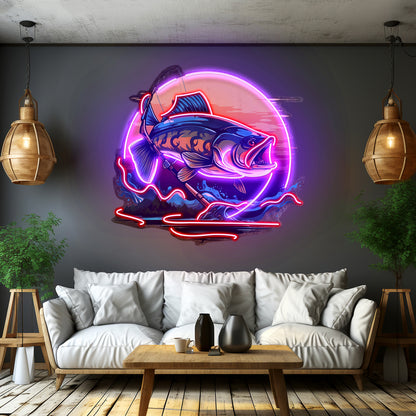 Fishing Cartoon Led Neon Sign Light Custom Led Signs