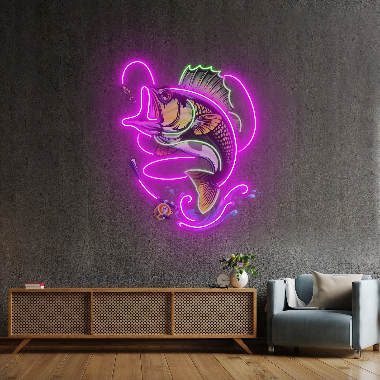 Fishing Easy Led Neon Sign Light Custom Led Signs