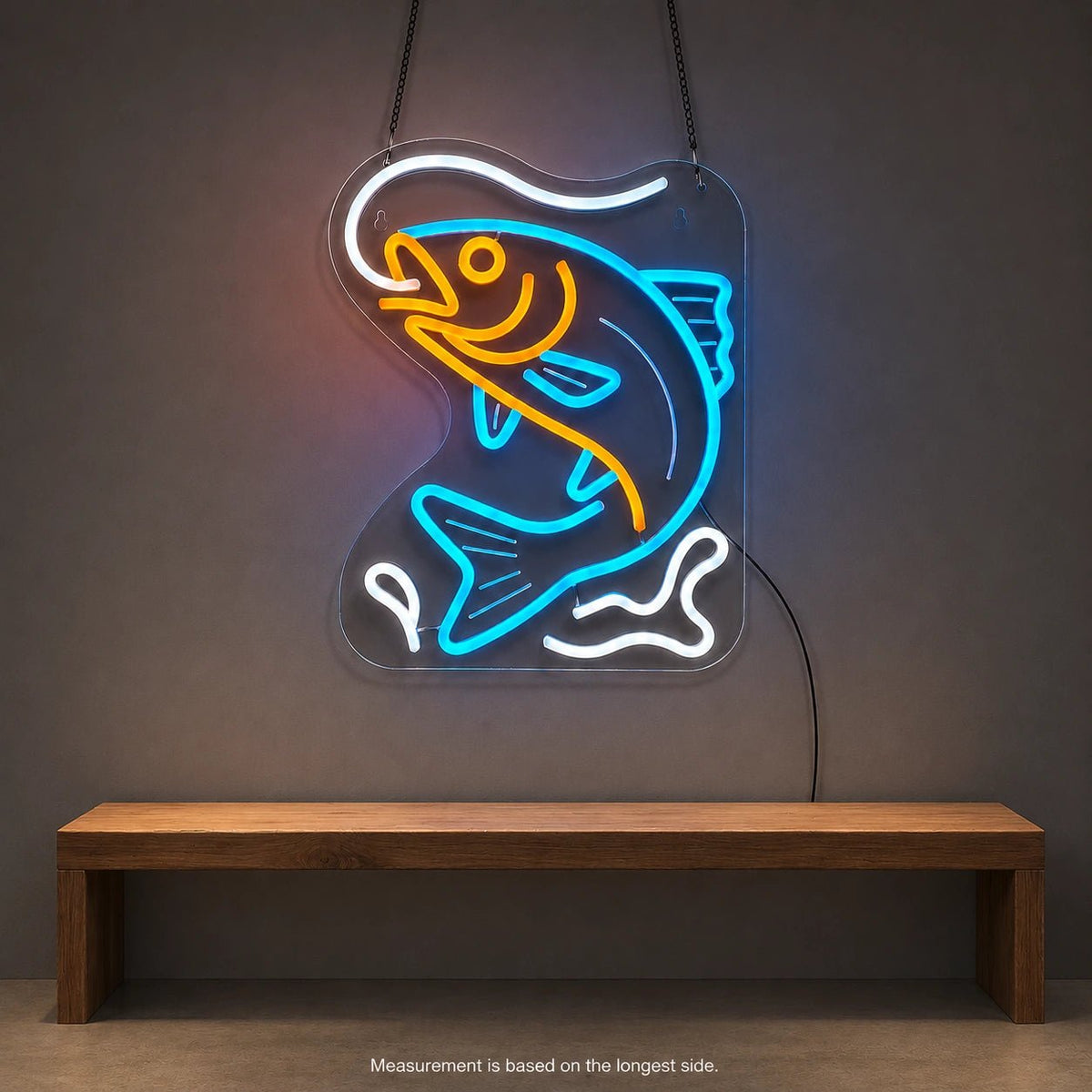 Fishing Fish Outline LED Neon Sign - Shineneon