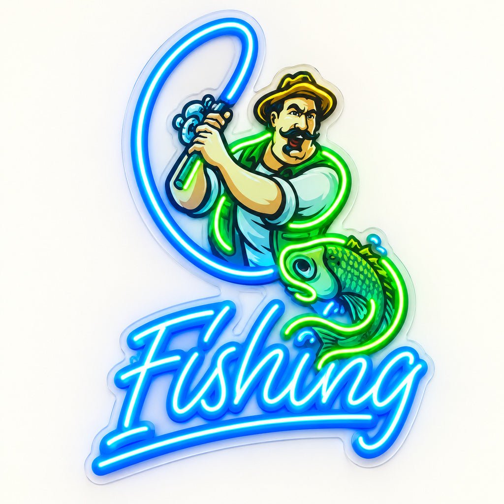 Fishing Fisherman LED Neon Sign - Shineneon
