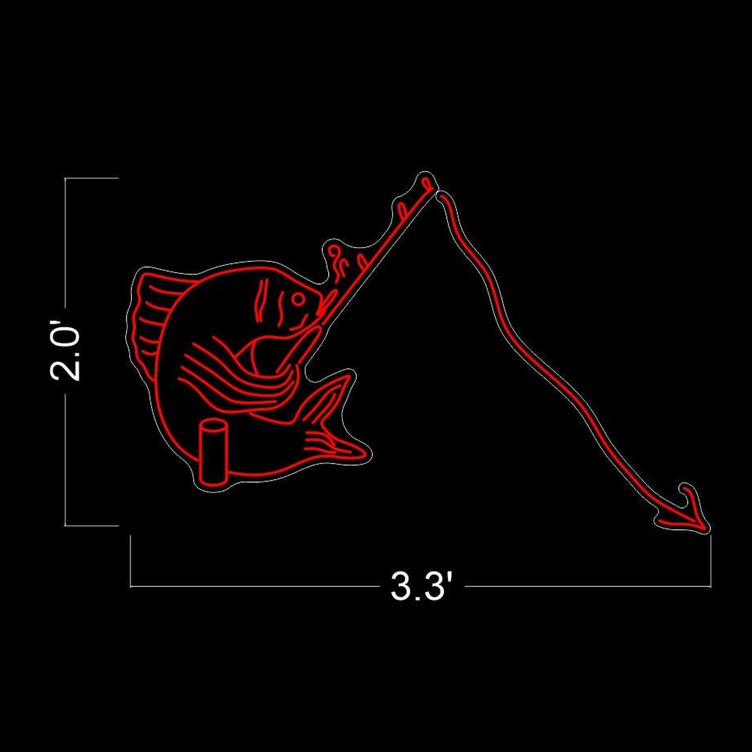 Fishing Fun Red Cartoon Fish Led Neon Sign For Bar Restaurant Decor | Shineneon