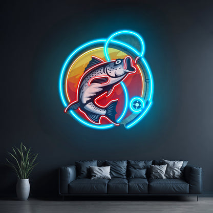 Fishing Hook Led Neon Sign Light Custom Led Signs