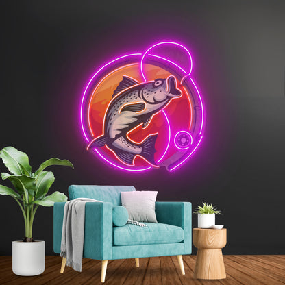 Fishing Hook Led Neon Sign Light Custom Led Signs