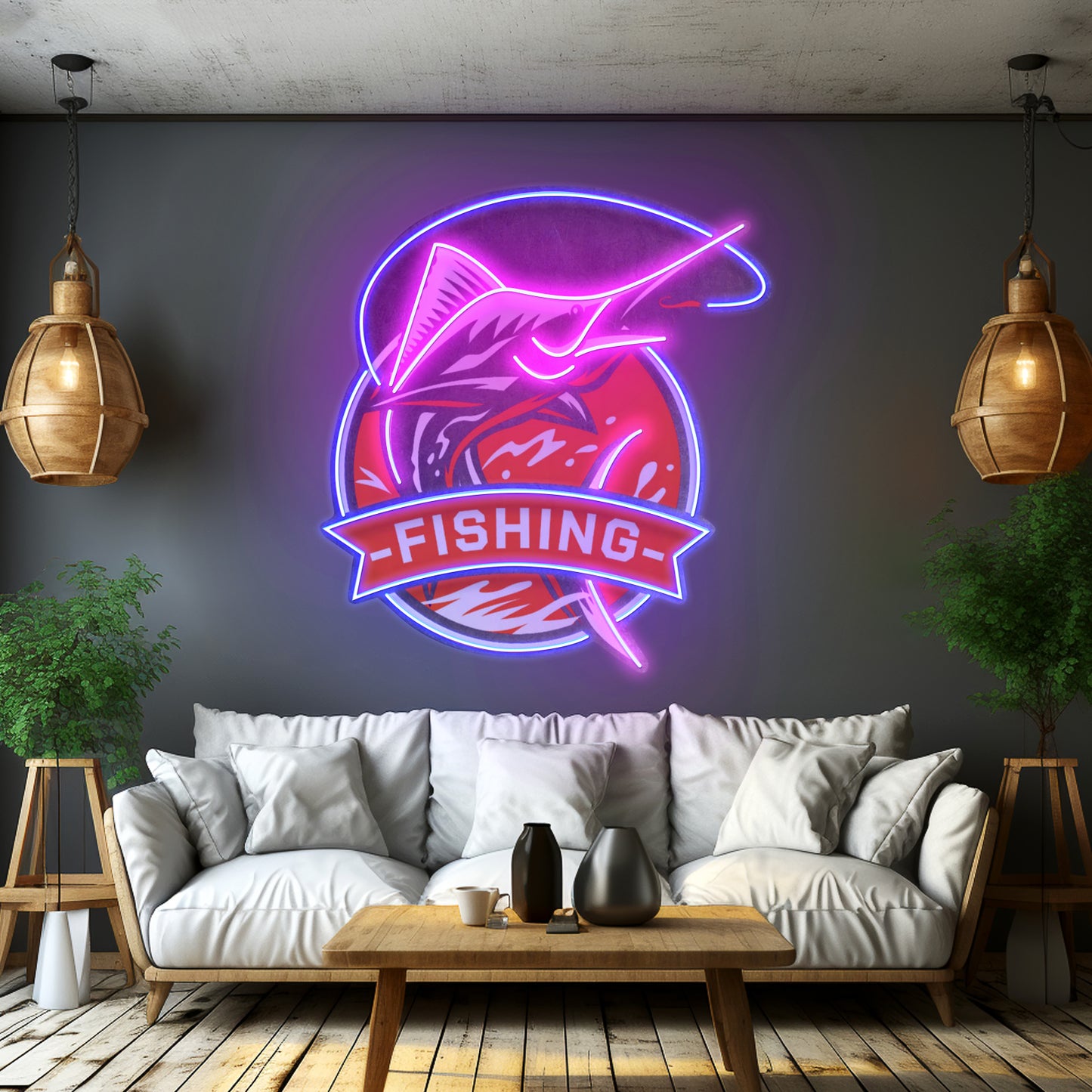 Fishing Logo Led Neon Sign Light Custom Led Signs