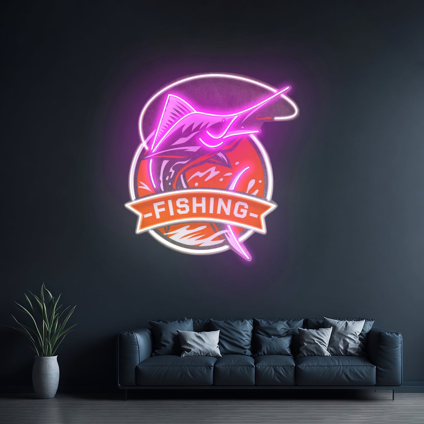 Fishing Logo Led Neon Sign Light Custom Led Signs