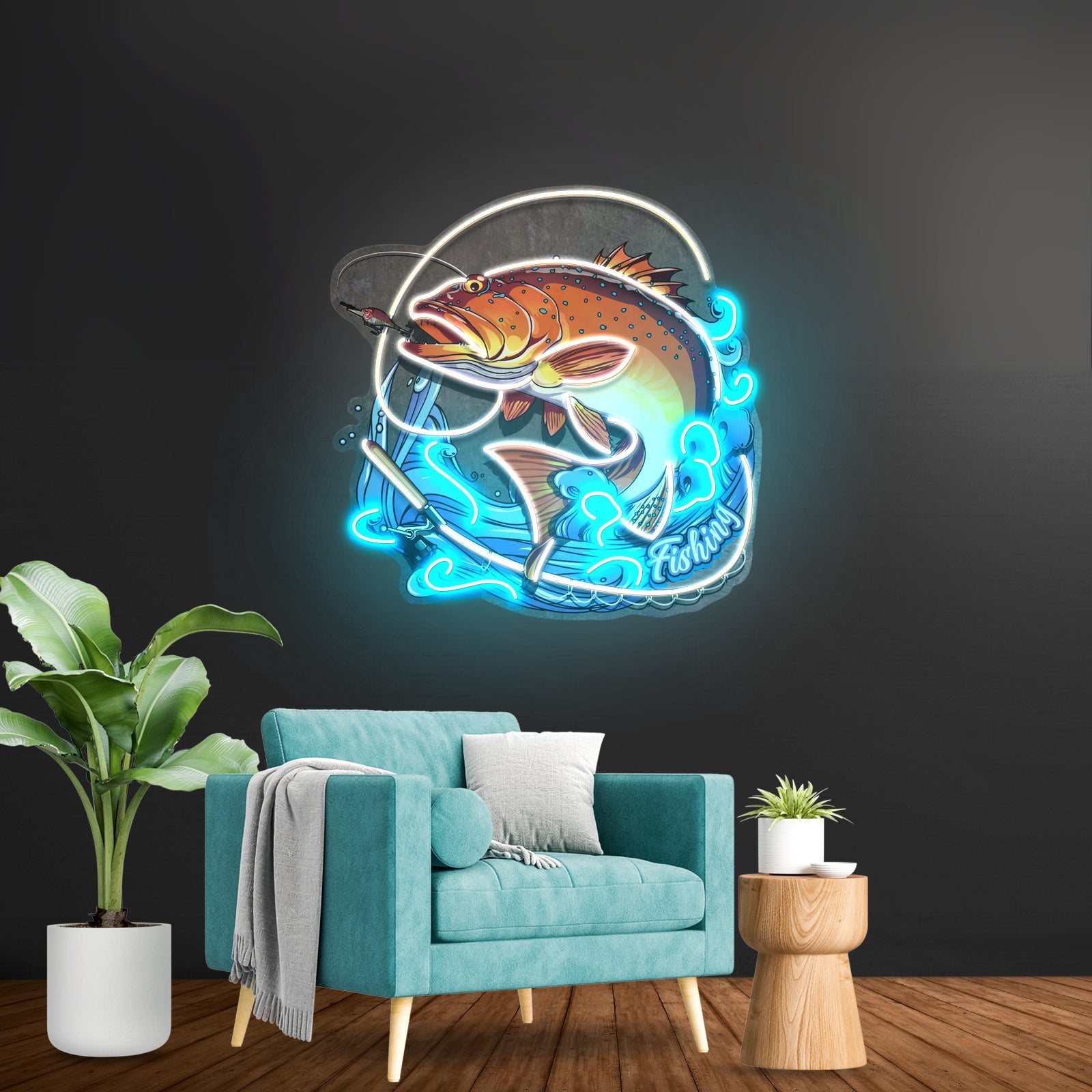 Fishing On Blue Waves Led Neon Sign Light Custom Led Signs - Shineneon