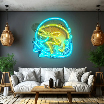 Fishing On Blue Waves Led Neon Sign Light Custom Led Signs - Shineneon