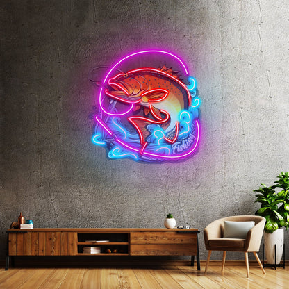 Fishing On Blue Waves Led Neon Sign Light Custom Led Signs - Shineneon