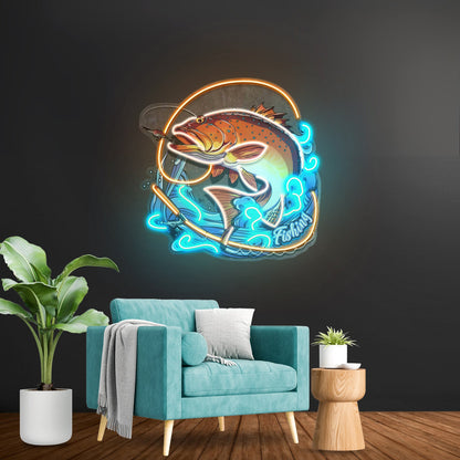 Fishing On Blue Waves Led Neon Sign Light Custom Led Signs - Shineneon